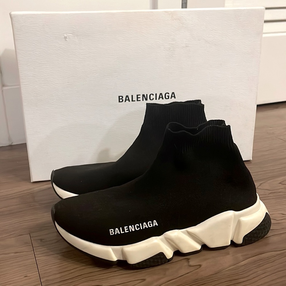 Balenciaga Speed Sneakers Black×White